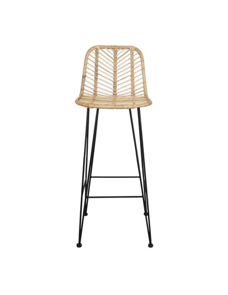 Taburete Alto MEDEA 78 cm, Metal / Ratán Natural. Vackart