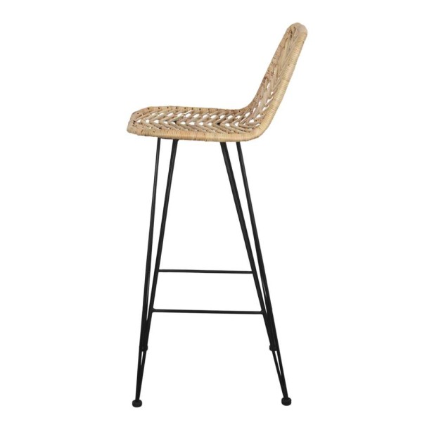 Taburete Alto MEDEA 78 cm, Metal / Ratán Natural. Vackart Taburete Alto MEDEA 78 cm, Metal / Ratán Natural. Vackart