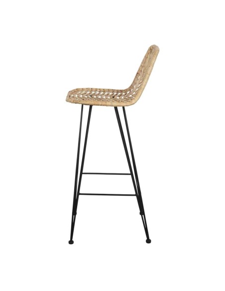 Taburete Alto MEDEA 78 cm, Metal / Ratán Natural. Vackart