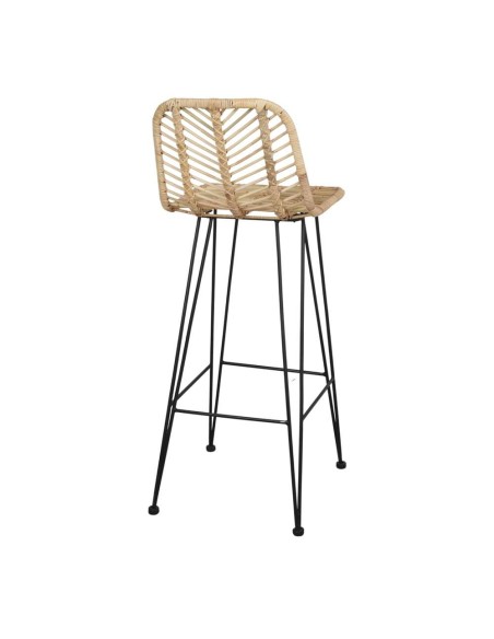 Taburete Alto MEDEA 78 cm, Metal / Ratán Natural. Vackart