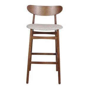 Taburete Alto HOLLAND 78 cm, Madera / Textil Arena. Vackart 2