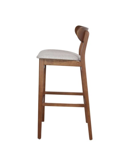 Taburete Alto HOLLAND 78 cm, Madera / Textil Arena. Vackart