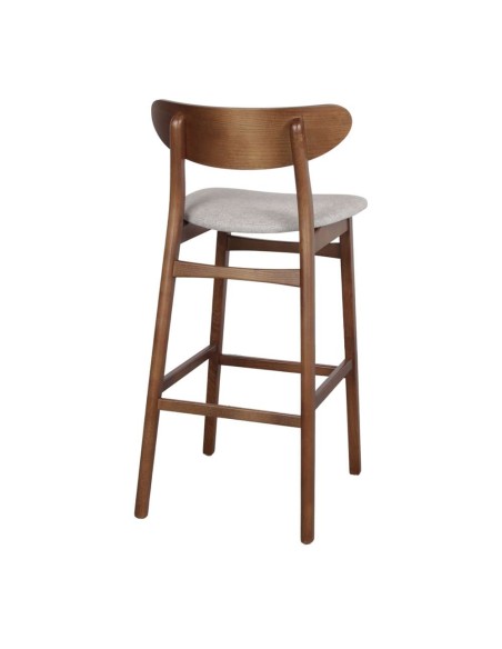 Taburete Alto HOLLAND 78 cm, Madera / Textil Arena. Vackart