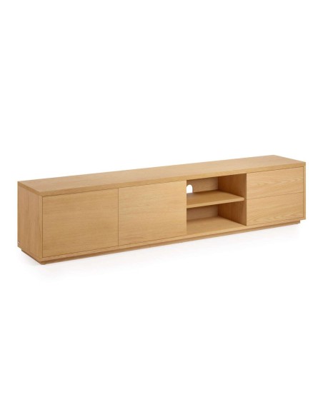 Mueble TV ABILEN 2 puertas/2 cajones 200 x 44 cm roble FSC 100% - Kave Home