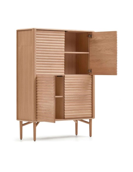 Aparador alto LENON 4 puertas 104,5 x 144 cm roble FSC MIX Credit - Kave Home
