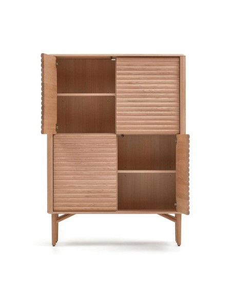 Aparador alto LENON 4 puertas 104,5 x 144 cm roble FSC MIX Credit - Kave Home