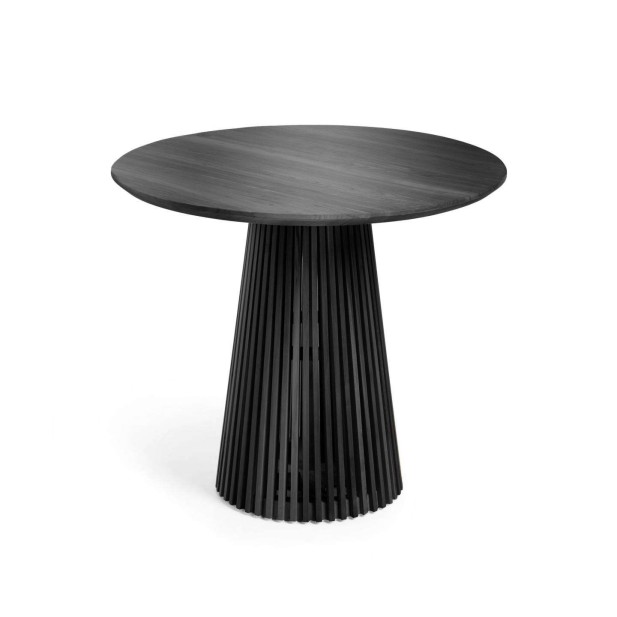 Mesa redonda JEANETTE Ø 90 cm mindi negro  - Kave Home