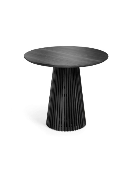 Mesa redonda JEANETTE Ø 90 cm mindi negro - Kave Home