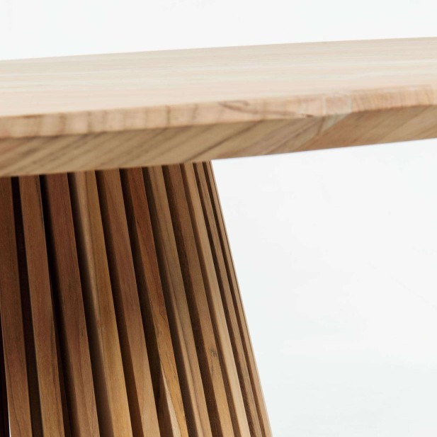Mesa redonda JEANETTE Ø 90 cm teca  - Kave Home