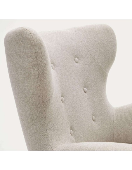 Butaca PATIO chenilla beige/patas haya - Kave Home