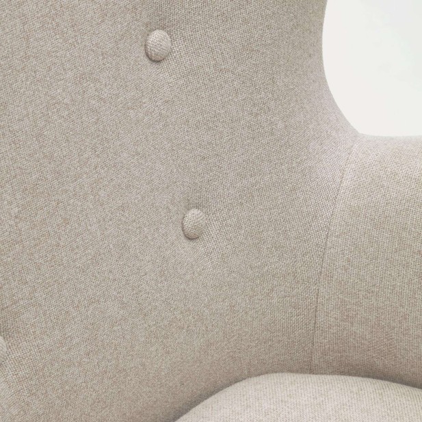 Butaca PATIO chenilla beige/patas haya - Kave Home Butaca PATIO chenilla beige/patas haya - Kave Home