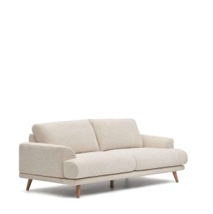 Sofá Karin 3 plazas 231 cm blanco/patas haya - Kave Home 2