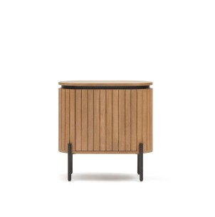 Mesita de noche LICIA 1 puerta 55 x 55 cm mango/metal negro  - Kave Home 2