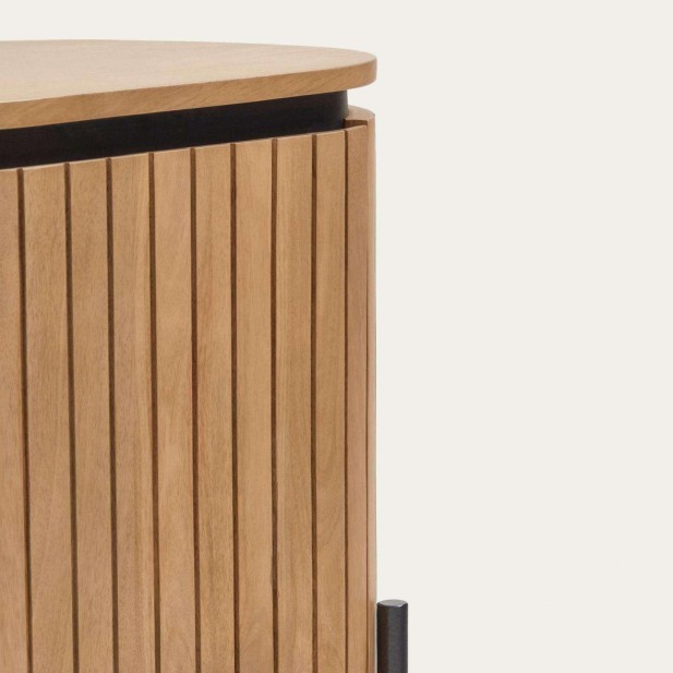 Mesita de noche LICIA 1 puerta 55 x 55 cm mango/metal negro  - Kave Home Mesita de noche LICIA 1 puerta 55 x 55 cm mango/metal negro  - Kave Home