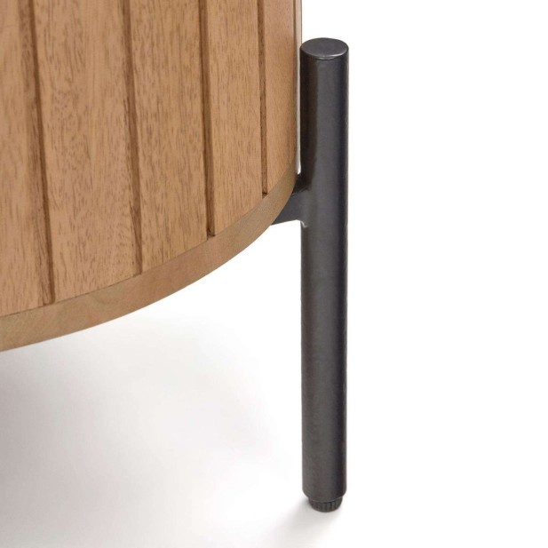 Mesita de noche LICIA 1 puerta 55 x 55 cm mango/metal negro  - Kave Home Mesita de noche LICIA 1 puerta 55 x 55 cm mango/metal negro  - Kave Home