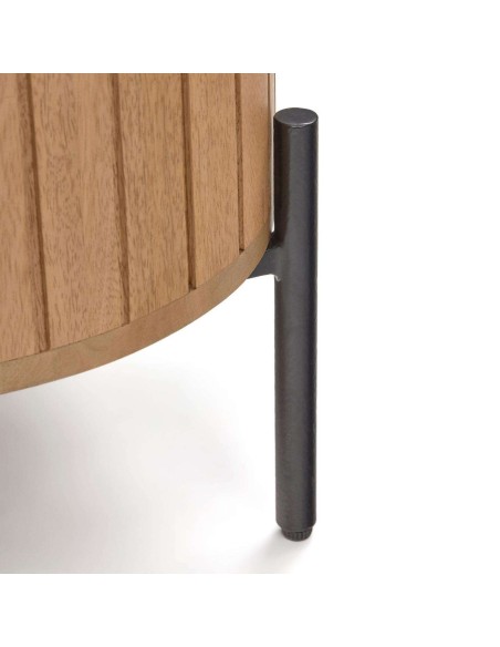 Mesita de noche LICIA 1 puerta 55 x 55 cm mango/metal negro  - Kave Home