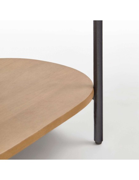 Mesita de noche LICIA 1 cajón 55 x 65 cm mango/metal negro  - Kave Home