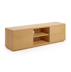 Mueble TV ABILEN 1 puerta y 2 cajones 150 x 44 cm roble FSC 100% - Kave Home. M1000008MM40. Vackart, tu tienda de diseño