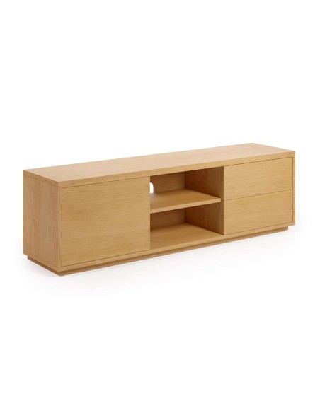 Mueble TV ABILEN 1 puerta y 2 cajones 150 x 44 cm roble FSC 100% - Kave Home