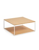 Mesa de centro Yoana 80 x 80 cm roble/metal blanco - Kave Home