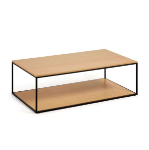 Mesa de centro Yoana 110 x 60 cm roble/metal negro - Kave Home. T0600010MM40. Vackart, tu tienda de diseño