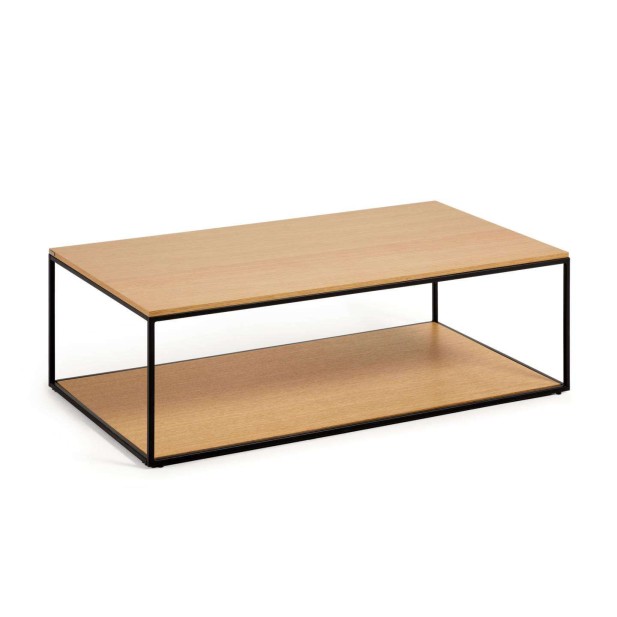 Mesa de centro Yoana 110 x 60 cm roble/metal negro - Kave Home