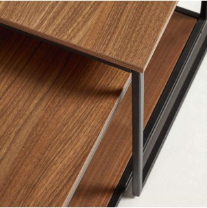 Set Yoana 2 mesas de centro nido nogal/metal negro - Kave Home 2