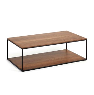 Mesa de centro Yoana 110 x 60 cm nogal/metal negro - Kave Home. T0600010MM41. Vackart, tu tienda de diseño