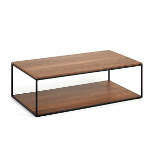 Mesa de centro Yoana 110 x 60 cm nogal/metal negro - Kave Home. T0600010MM41. Vackart, tu tienda de diseño