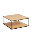 Mesa de centro Yoana 80 x 80 cm roble/metal negro - Kave Home