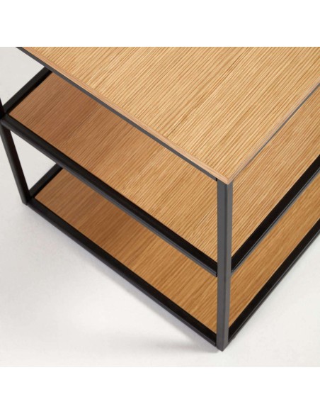 Mueble TV Yoana roble/metal negro 160 x 40 cm - Kave Home