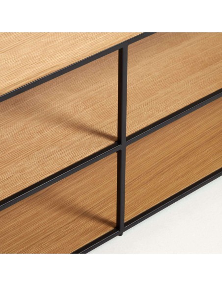 Mueble TV Yoana roble/metal negro 160 x 40 cm - Kave Home
