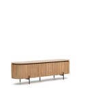 Mueble TV LICIA 4 puertas 200 x 55 cm mango/metal negro  - Kave Home