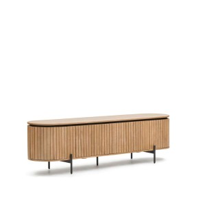 Mueble TV LICIA 4 puertas 200 x 55 cm mango/metal negro - Kave Home. M1000002MM46. Vackart, tu tienda de diseño