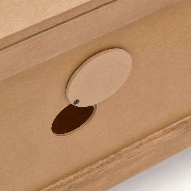 Mueble TV LICIA 4 puertas 200 x 55 cm mango/metal negro  - Kave Home