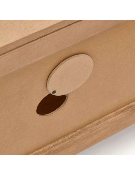 Mueble TV LICIA 4 puertas 200 x 55 cm mango/metal negro  - Kave Home