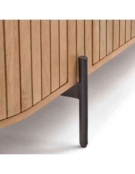 Mueble TV LICIA 4 puertas 200 x 55 cm mango/metal negro  - Kave Home