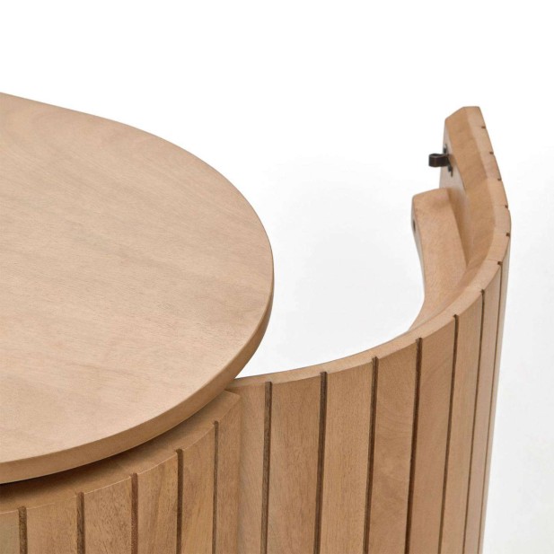 Mueble TV LICIA 4 puertas 200 x 55 cm mango/metal negro  - Kave Home