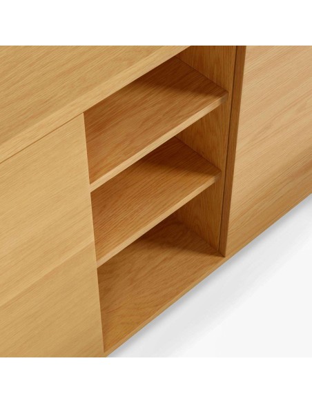 Aparador ABILEN 3 puertas 180 x 75 cm chapa roble FSC 100% - Kave Home