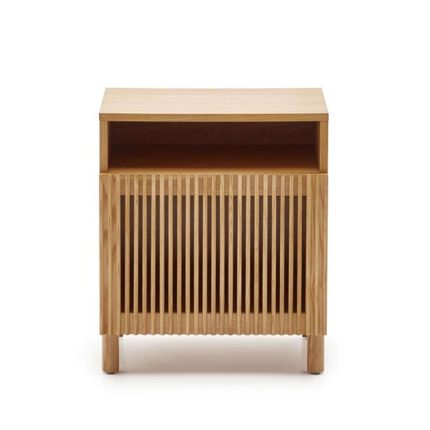 Mesita de noche Beyla madera fresno/chapa roble 53 x 62 cm - Kave Home