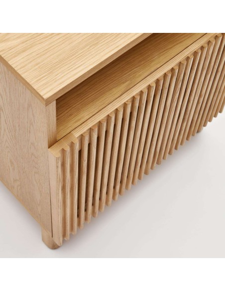 Mesita de noche Beyla madera fresno/chapa roble 53 x 62 cm - Kave Home
