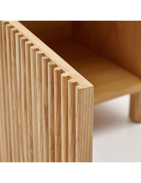 Mesita de noche Beyla madera fresno/chapa roble 53 x 62 cm - Kave Home