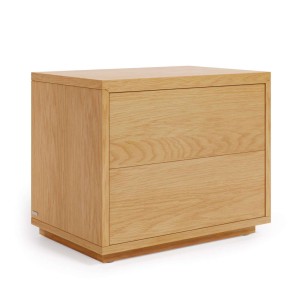Mesita de noche ABILEN de chapa de roble 53 x 44 cm FSC 100% - Kave Home. AA7773M40. Vackart, tu tienda de diseño