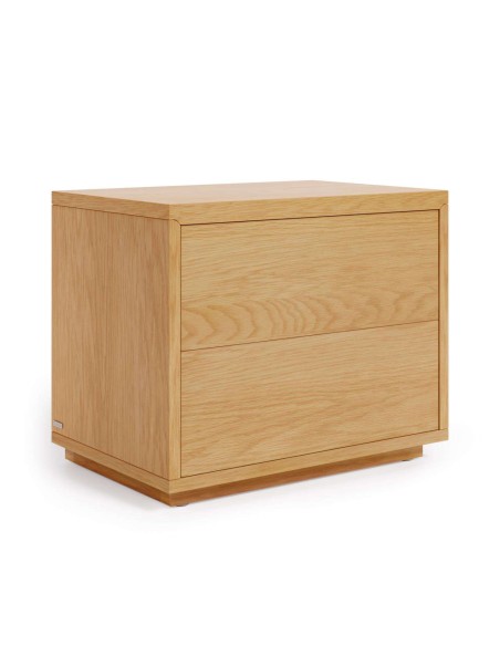 Mesita de noche ABILEN de chapa de roble 53 x 44 cm FSC 100% - Kave Home