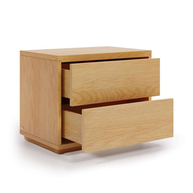 Mesita de noche ABILEN de chapa de roble 53 x 44 cm FSC 100% - Kave Home Mesita de noche ABILEN de chapa de roble 53 x 44 cm FSC 100% - Kave Home