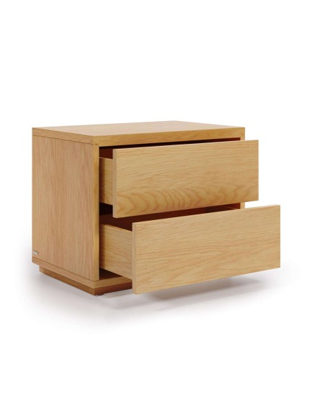 Mesita de noche ABILEN de chapa de roble 53 x 44 cm FSC 100% - Kave Home