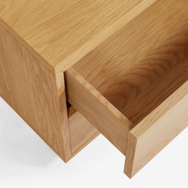 Mesita de noche ABILEN de chapa de roble 53 x 44 cm FSC 100% - Kave Home Mesita de noche ABILEN de chapa de roble 53 x 44 cm FSC 100% - Kave Home