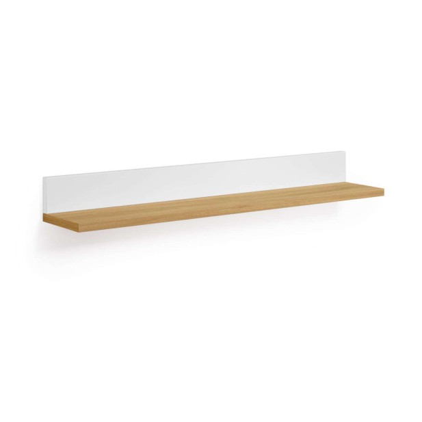 Estante ABILEN de chapa de roble y lacado blanco 80 x 15 cm FSC 100% - Kave Home