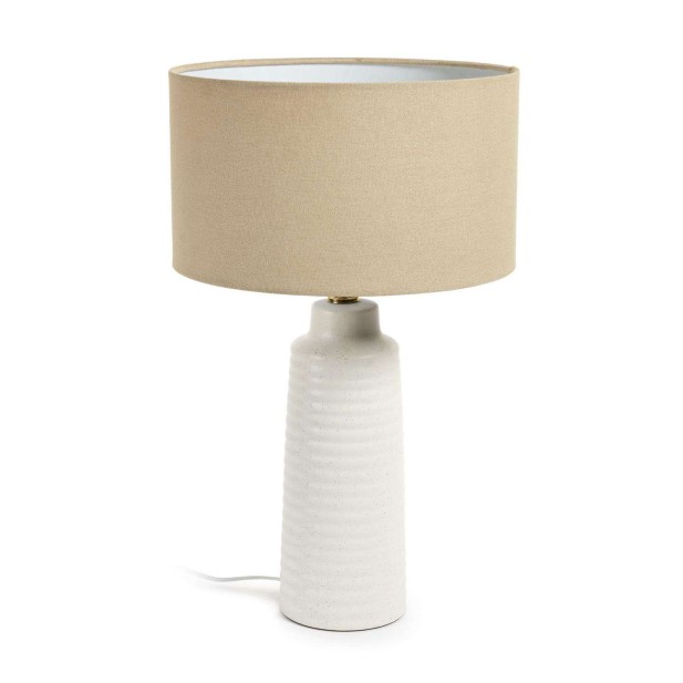 Lámpara de mesa Mijal cerámica acabado blanco - Kave Home