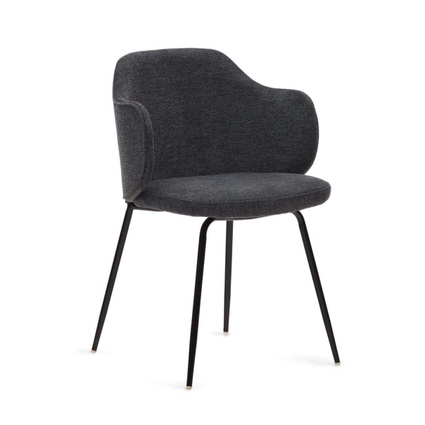Silla Suanna gris oscuro/negro - Kave Home